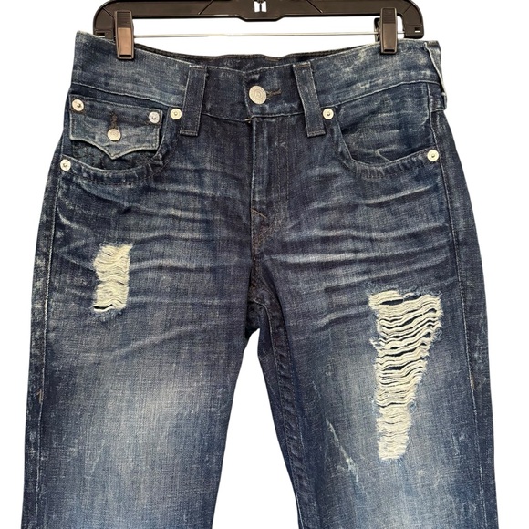 True Religion Straight w/Flaps Zipper Pocket
Ripped Jeans, Sz 30 Waist - Picture 7 of 16